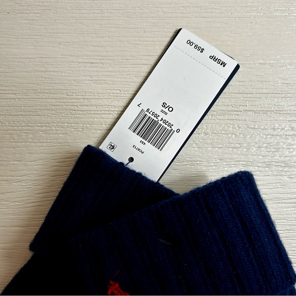 Polo Ralph Lauren Men's Classic Cable Gloves Newport Navy One Size NEW - Picture 5 of 6